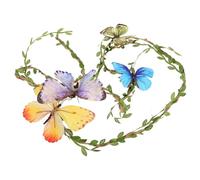 JOINPAYA Schmetterlings Haarband Damen Blumenkranz Stirnband Boho Haarschmuck mit Schmetterlingsapplikationen Komfortables Haar Accessoire für Fotoshootings Mädchen und Frauen