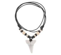 JOINPAYA Verstellbare Haizahn Kette aus Kunststoff und Holz im Retro Surfer Stil mit Strandatmosphäre für Männer und Frauen Sommeratmosphäre und Bohemian Look