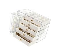 jojnsha Staubdichter Wasserdichter Acryl Schmuck Aufbewahrungskoffer Mit Sicherem Deckel Versiegelter Staubdichter Organizer Für Verschiedene Accessoires Versiegelte Aufbewahrung