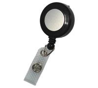 JOJO - Ausweishalter Ausweisclip Schlüsselanhänger runde Form Druckknopfschlaufe Farbe schwarz - 10 Stück