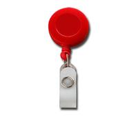 JOJO - Ausweishalter Ausweisclip Schlüsselanhänger, runde Form, Gürtelclip, Druckknopfschlaufe, Farbe rot - 10 Stück