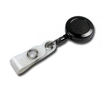 JOJO - Ausweishalter Ausweisclip Schlüsselanhänger, runde Form, Gürtelclip, Druckknopfschlaufe, Farbe Schwarz - 10 Stück