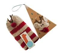 jojofuny 2 Paar Warme Hausschuhe für Innenbereich Fuzzy Weihnachten Rentier Kuscheliger Plüsch Rutschfest für Kinder Niedlich Damen Geschenk Fleece Hirsch Strumpf Weich mit