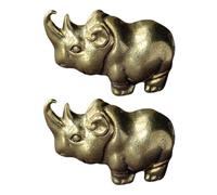 jojofuny 2 Stück Messing Schlüsselanhänger Anhänger in Nashorn Form Dekorativ und Bruchsicher als Heimdekoration oder Geschenk Zubehör