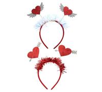 jojofuny 2 Stück Valentinstag Herz Stirnband aus Langlebigem Material Dekoratives Haar Accessoire für Party Hochzeit und Freizeitkleidung