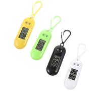 jojofuny 4 Stück Pack Elektronische LED Untersuchungsuhren Schlüsselanhänger Robuste Hängeuhren mit Clip Ablesbare LED Taschenuhren für Rucksack und Gürtelschlaufe Zufällige Farbe
