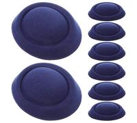 jojofuny 8 Stück Pillbox Hut Basisset für Damen Fascinator Haarschmuck zum Selbermachen Hostessenhut Zubehör in Dunkelblau Vielseitige Bastelbasis für Kopfbedeckungen und Cosplay
