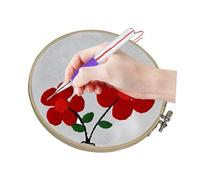 jojofuny 9 Stück Punch Needle Stickset mit Edelstahlnadeln und Abs Griff Leicht und Komfortabel für Selbstgemacht Stickerei und Anfänger im Handarbeiten