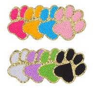 jojofuny Aufbügelbare Katzenpfoten Patch 8 Stück Selbstklebende Gestickte Aufnäher für Kleidung Taschen Hüte Selbstgemacht Nähprojekte