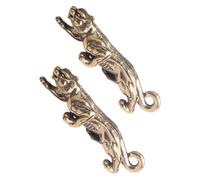 jojofuny Messing Tiger Figur Schlüsselanhänger 2 Stück Tiger Skulptur als Briefbeschwerer und Tischdeko Detailreiche Feng Shui Desktop Dekoration für Schreibtisch und Regal