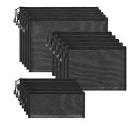 jojomis 15 Stück Netztaschen mit Reißverschluss für Make-up, Toilettenartikel, Aufbewahrung, Reise-Organizer, Nylon-Netz, Kosmetiktasche, Set mit 3 Größen, mehrfarbig, Mehrfarbig