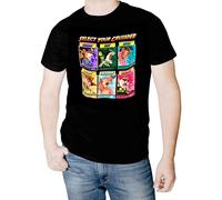 JoJo's Bizarre Adventure T-Shirt aus Baumwolle, Anime-Charakter-Design, Kurzarm, Schwarze Charaktere, XXL