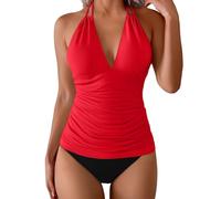 JokeLomple Bikini BH Damen Bademoden Sexy Neckholder Zweiteilige Badeanzug Brazilian Sexy Badeanzug Triangel Breites Unterbrustband Bademode Rückenfrei Bandeau Bikini Tanga mit Niedriger #1