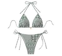 JokeLomple Bikini Damen Set - Bauchweg Zweiteilige Badeanzüge Kordelzug Side Bikini Sets Bikini Tanga mit Niedriger Taille Schwarz Schwimmanzug Damen Cross Back Badeanzüge Bauchkontrolle Bikini Sets