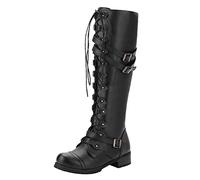 JokeLomple Mode Frauen Vintage Schnürstiefeletten - Herren Winter Barfußschuhe Western Cowboy Stiefel Schnüren Knöchel Spitze Zehenpartie Gummistiefel Wanderschuhe Unisex Country Western Stiefel