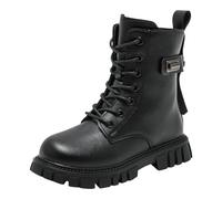 JokeLomple Winterstiefel Junge - Leicht rutschfest Winterstiefel Barefoot Kinderstiefel Leder Kampfstiefel Leichte Halbschuhe Stiefel Halbhoch Stiefeletten Outdoor rutschfeste Winterschuhe