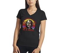 Joker In the World Clowns Be Joker Damen V-Ausschnitt Schwarz T-Shirt Size M