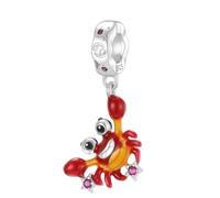 Jokmeo 925 Sterlingsilber 12 Sternzeichen Krebs Perle, kompatibel mit Pandora sowie europäischen Armbändern und Halsketten, passend für Frauen und Mädchen.