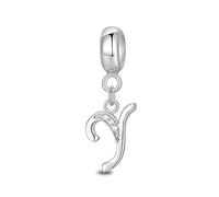 Jokmeo 925 Sterlingsilber Damen Anfangsbuchstabe Y Anhänger Charm, kompatibel mit Pandora sowie europäischen Armbändern und Halsketten. Perfektes Schmuckgeschenk für Frauen und Mädchen.