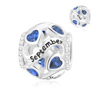 Jokmeo 925 Sterlingsilber Damen Geburtstein-Anhängerperle für September, kompatibel mit Pandora sowie europäischen Armbändern und Halsketten, passend für Frauen und Mädchen.