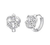 JOLCHIF Ohrringe Silber 925 Blumen Klein Creolen Mit Zirkonia Ohrringe Hypoallergen mit Stein Romantische Blume Ohrring Kleine Creolen Gepflasterte Kubikzircon AAA Zirkonia Für Damen Und Mädchen