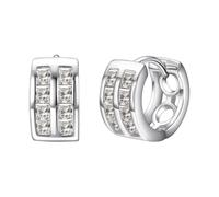 JOLCHIF ohrringe silber 925 creolen,Damen Mini Zirkonia Ohrringe,Medizinische Ohrstecker, breit und klobig oval,Ohrringe mit Zirkonia,geschenke für frauen