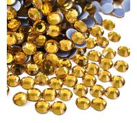 Jollin 2880 Stück Hotfix Kristall Flache Rückseite Strasssteine Glas Diamanten Edelsteine für Basteln Kunsthandwerk Dekorationen Kleidung Schuhe 4,8 mm SS20 Topas
