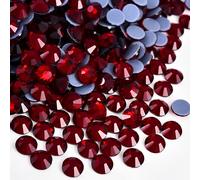 Jollin 2880 Stück Hotfix Kristall Flache Rückseite Strasssteine Glas Diamanten Edelsteine für Basteln Kunst Handwerk Dekorationen Kleidung Schuhe 4,8 mm SS20 Dark Siam