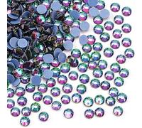 Jollin 2880 Stück Hotfix Kristall Flache Rückseite Strasssteine Glas Diamanten Edelsteine für Bastelarbeiten Kunsthandwerk Dekorationen Kleidung Schuhe 3,2 mm SS12 Grün Blaze