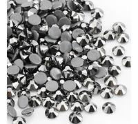 Jollin 2880 Stück Hotfix Kristall Flache Rückseite Strasssteine Glas Diamanten Edelsteine für Basteln Kunst Handwerk Dekorationen Kleidung Schuhe 4,8 mm SS20 Jet Häma