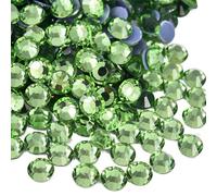 Jollin 2880 Stück Hotfix Kristall Flache Rückseite Strasssteine Glas Diamanten Edelsteine für Basteln Kunsthandwerk Dekorationen Kleidung Schuhe 4,0 mm SS16 Hellgrün