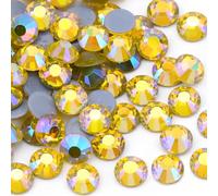 Jollin 2880 Stück Hotfix Kristall Flatback Strasssteine Glas Diamanten Edelsteine für Bastelarbeiten, Kunsthandwerk, Dekorationen, Kleidung, Schuhe, 3,2 mm SS12 Zitronen AB