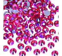 Jollin 2880 Stück Hotfix Kristall Flatback Strasssteine Glas Diamanten Edelsteine zum Basteln, Kunsthandwerk, Dekorationen, Kleidung, Schuhe, 3,2 mm SS12 Siam AB