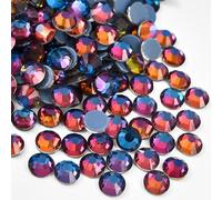 Jollin 576 Stück Hotfix Kristall Flache Rückseite Strasssteine Glas Diamanten Edelsteine für Basteln Kunsthandwerk Dekorationen Kleidung Schuhe 6,4 mm SS30 Blauer Glanz