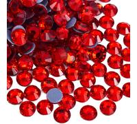 Jollin Hot Fix Glas-Strasssteine, flache Rückseite, 2,8 mm, Rot, 2880 Stück