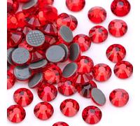 Jollin Hot Fix Kristalle Flacher Rückseite Strasssteine Glas Glitzersteine Nagelkunst Edelsteine Gems, Rot, SS16 576pcs