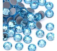 Jollin Hotfix Strasssteine 1440 Stück - Runde Glas Strasssteine zum aufbügeln, Hotfix Strass Glitzersteine für Textilien, Kleidung, Basteln und Verzieren 4.0mm(SS16, Aquamarine)