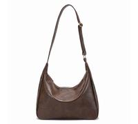 JOLLQUE Hobo Taschen für Frauen weiche klappbare vegane Leder Schultertasche Slouchy Tote Crossbody Taschen （Kaffee）