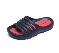 JOMIX Badeschuhe Kinder Original Badeschlappen Rutschfest Hausschuhe Rutschfest Badelatschen Mädchen Pantoletten Sommer (Schwarz Rot, 33 EU, SB2020)
