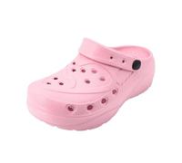 JOMIX Damen Clogs mit Plateau Sommer Hausschuhe Plateauzuecos aus Weichem Eva Atmungsaktive Gartenschuhe für Strand Freizeit und Arbeit Berufsclogs WEG250745, Rosa, 39 EU