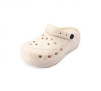 JOMIX Damen Clogs mit Plateau Sommer Hausschuhe Plateauzuecos aus Weichem Eva Atmungsaktive Gartenschuhe für Strand Freizeit und Arbeit Berufsclogs WEG250745, Beige, 38 EU