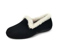 JOMIX Damen Winter Hausschuhe Warme Memory Foam Puschen Plüsch Lammfell Mokassins Mädchen Bequeme Elegant Gefüttert Pantoffeln rutschfeste Hausclogs Made in Spanien (MD2419, Schwarz, 39 EU)