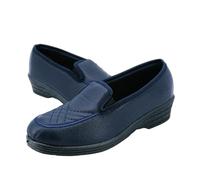 JOMIX Hausschuhe Damen Geschlossen Rutschfest mit Gummisohle - Bequeme Pantoffeln Slipper für Empfindliche Füße und Senioren Leichte Mokassin Hergestellt in Italien ITD2515 Blau 40