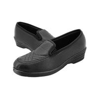 JOMIX Hausschuhe Damen Geschlossen Rutschfest mit Gummisohle - Bequeme Pantoffeln Slipper für Empfindliche Füße und Senioren Leichte Mokassin Hergestellt in Italien ITD2515 Schwarz 40