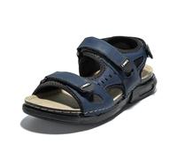 JOMIX Leder Sandalen Herren Klettverschluss Flach Wandersandalen Jungen Trekkingsandalen Strandschuhe Sandalen Weite H (Blau, 44 EU, TU2002)