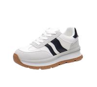 JOMIX Sportschuhe Damen Atmungsaktiv Sneaker Elegant Bequeme Schnürhalbschuhe Dämpfung Outdoor Fitness Laufschuhe WSC260203 (Weiß, 41 EU)