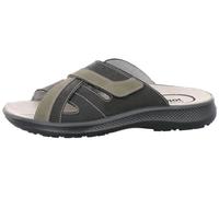 Jomos Herren - Pantolette KOMPLETT Leder Klett schwarz/Asphalt (44 EU, schwarz/Asphalt)