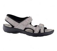 Jomos sportliche Damen Leder Sandalen Taupe, Extra Weite H, atmungsaktives Leder Fußbett, 1542157/42