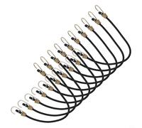 Jonikuper Elastisches Bungee-Seil mit Haken, 30 cm, Latex-Gummiseil für Camping, Wandern, Gepäck und Outdoor-Ausrüstung, Schwarz und Weiß, 10 Stück, 20 Stück