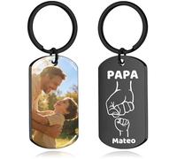 JONZIN Personalisierte Geschenke Vatertag für Papa, Personalisierter Schlüsselanhänger mit Foto, Papa Geschenk Vatertag, Schlüsselanhänger mit Bild für Papa (Vatertag)